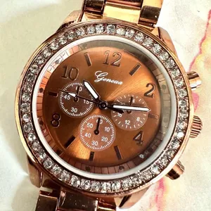 Geneva rose gold tone rhinestone Watch thumbnail 2