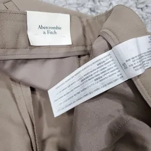 Abercrombie Ultra High Rise Wide Leg Pleated Front Pants Beige Tan Size 16 33 thumbnail 5