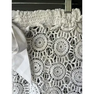 Cynthia Rowley White Crochet Lace Shorts with Tie Waist Size Small thumbnail 4