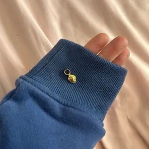Gold heart colored charm Blue thumbnail 2