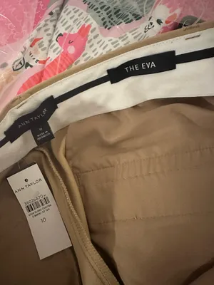 Ann Taylor The High Rise Eva Ankle Pant Cappuccino Tan Size 10 Curvy Fit thumbnail 4
