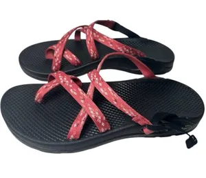 Chaco Arch Support Women's Sandals in Pink Adjustable Straps in Black Sole W9 thumbnail 1