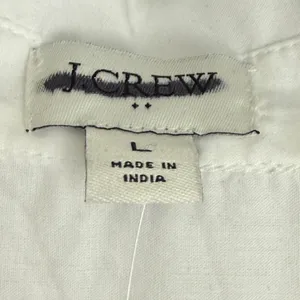 NWT J. Crew Sz L Coverup Shirt‎ Dress White BF771 Vacation 100% Organic Cotton thumbnail 8
