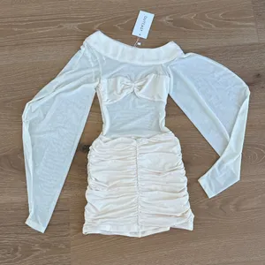 Outcast Semi Sheer Mini Dress Kilie Size XS Cream thumbnail 1