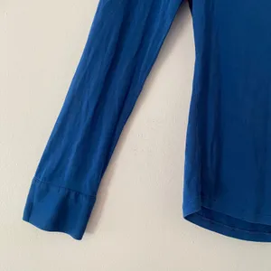 Antonio Melani Blue Button Down Shirt 100% Silk Minimalist Women's size Medium thumbnail 4