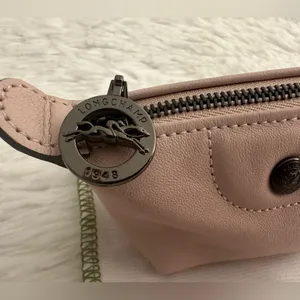 New Longchamp Le Pliage‎ Pale Pink Leather Coin Purse thumbnail 3