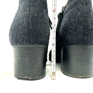 Toms Size 6.5 Boots Black 2"‎ Heel Side Zip Pointed Toe Leather Suede Workwear thumbnail 6