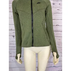 Nike Olive Green Hooded Zip Athletic Thumbholes Sleeves size XS thumbnail 4