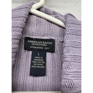 American Eagle Outfitters Purple Ribbed Knit Turtleneck Sweater Size Large Y2K thumbnail 3