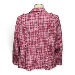 Lane Bryant Wool Blend Blazer Jacket Pink Fringe 22 thumbnail 4