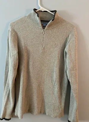 Quarter Zip Pullover Gray Size XL thumbnail 1