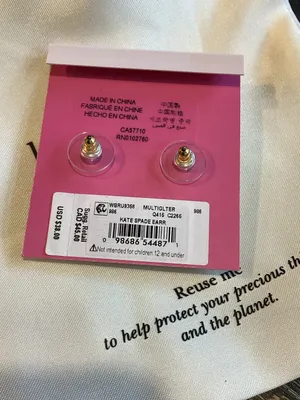 kate spade New York Multicolor Glitter Square Stud Earrings thumbnail 4