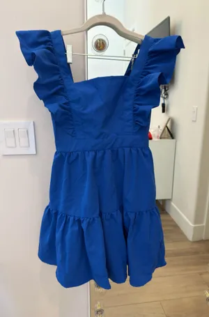 SHEIN blue ruffle dress thumbnail 1