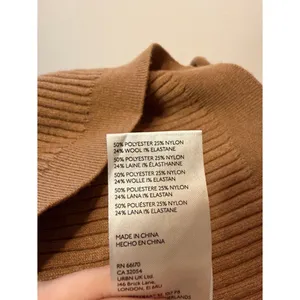 Anthropologie Wool Blend One Long Sleeve Ribbed Sweater Dress Turtleneck Size LP thumbnail 6