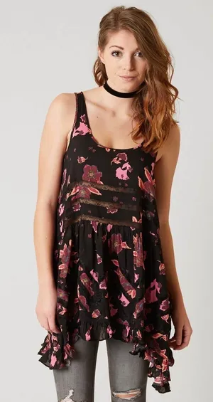 Free People - Floral Print Trapeze Slip Dress thumbnail 1