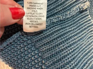 Source Unknown Two-Tone Blue Knit Mock Neck Sweater thumbnail 4