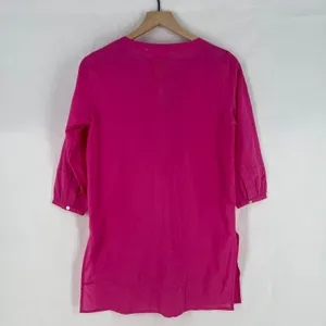 Roller Rabbit Tangier Kurta Tunic Womens XS‎ Pink Cotton Split Neck Cotton thumbnail 9