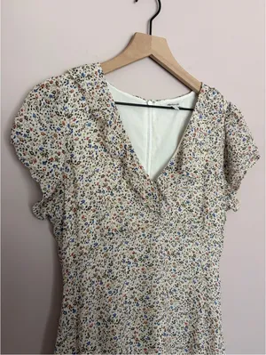Madewell Silk Ruffle Neck Mini Dress thumbnail 4