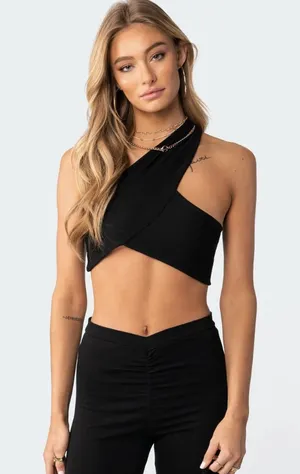 Edikted One Shoulder Crop Top thumbnail 1