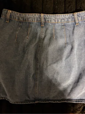 Harper Light Blue Denim Button-Front Mini Skirt thumbnail 7