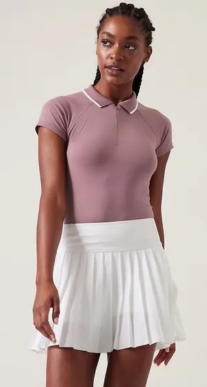 Athleta Momentum Seamless Polo Top Muave thumbnail 1