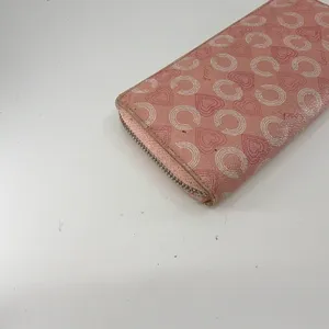 Coach Accordion Zip Pink Signature C Coated Canvas Wallet thumbnail 4