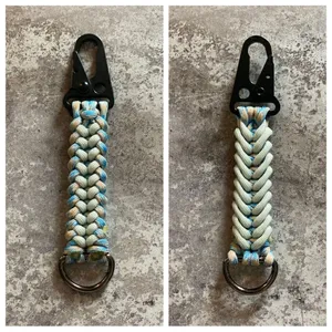 Paracord Keychain NEW Handmade USA North Carolina Blue Gray Sporty thumbnail 2