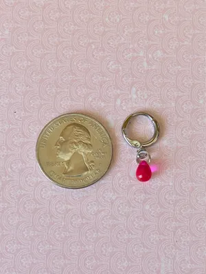 Handmade mini hot pink teardrop Czech glass simple minimalist earrings🩷 thumbnail 7
