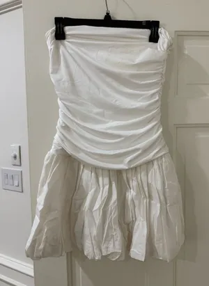 White Hemline Mini Dress thumbnail 1