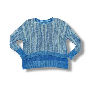 Pilcro Anthropologie Blue Striped‎ Knit Sweater Pullover Casual Lightweight Cropped Top thumbnail 4