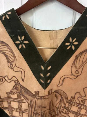 Poncho two tone western style Indian American horse size small/medium thumbnail 2