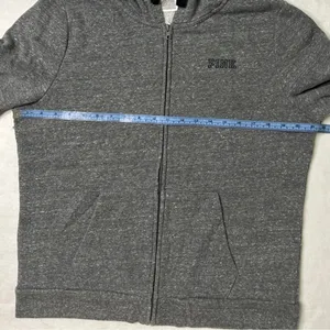 PINK Victoria's Secret Grey Full Zip Hoodie‎ Large Sweatshirt thumbnail 5