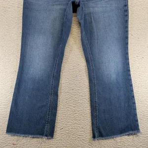 J.Crew Demi Boot‎ Crop Jeans Womens 30 Medium Wash Blue Raw Hem BA628 Stretch thumbnail 7