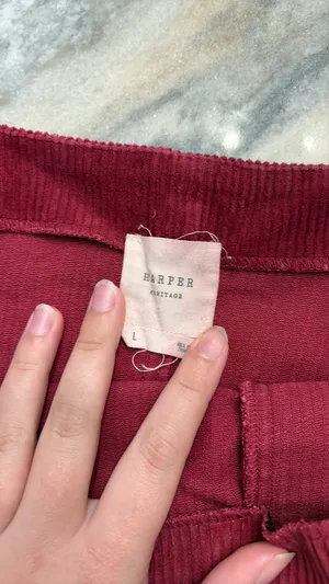 Harper red corduroy skirt thumbnail 5