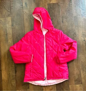 Faded Glory hot pink/pink reversible hooded puffer jacket, juniors size XL 14/16 thumbnail 8
