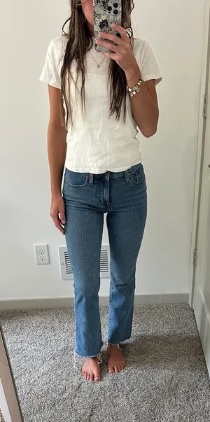 Madewell Jeans Mid-Rise Kick Out Crop thumbnail 1