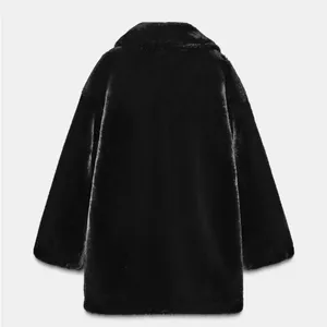 Zara NWT collared button front faux fur jacket coat thumbnail 6