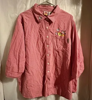 Vintage Looney Tunes Red And White Gingham‎ Tweety Button Up Womens Sz 22/24 thumbnail 1