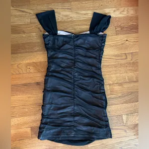 Elegant Black Ruched Dress thumbnail 2