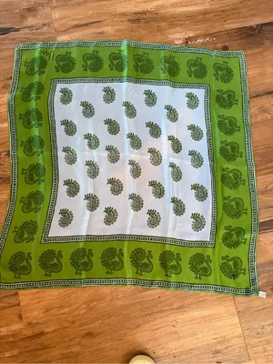Vtg VERA Scarves By Vera Green 100% Silk Square Scarf 27” X 27” Made In Japan thumbnail 7