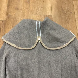 Vtg! 🌟Ralph Ralph Lauren🌟 Convertiable Hooded Lambswool Zip Up Coat Grey Sz L thumbnail 9