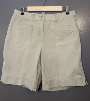 Vintage J. Jill Shorts Womens 10 Beige Chino Bermuda Twill 100% Cotton Casual thumbnail 1