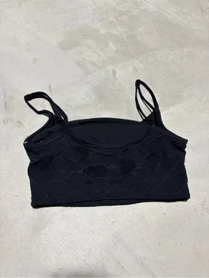 Aerie Black Lace bikini scoop Top swim small thumbnail 4