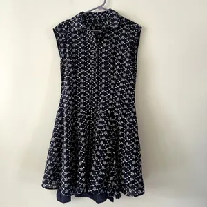 J. Crew Blue White Mini Eyelet Shirt Classic Dress NWT Size 10 thumbnail 3