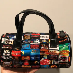Novelty Black Musical Theatre Print Barrel Mini Bag thumbnail 5