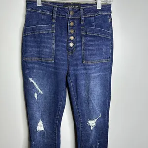 Women's Judy Blue Size 5/27‎ Skinny Fit Buttonfly Distressed Jeans Stretch thumbnail 2