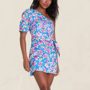 Lulus Thoroughly Sweet Floral One Shoulder Dress | medium mod retro thumbnail 7