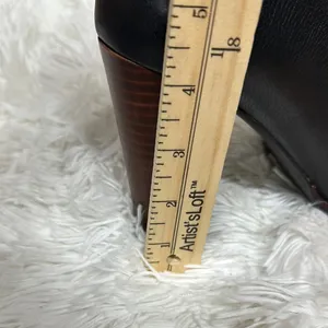 Gianni Bini Black and Brown Leather Ankle Booties thumbnail 10