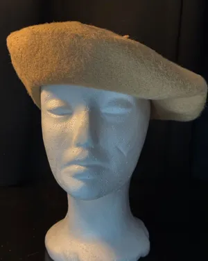 Vintage Tan Wool Blend Beret Hat Camel French Style RN 87429 thumbnail 1
