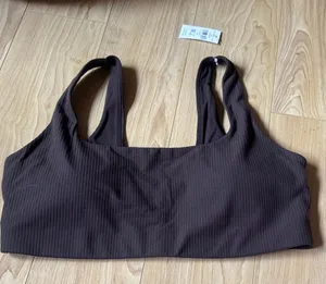 Aerie Chocolate Ribbed Sports Bra thumbnail 1